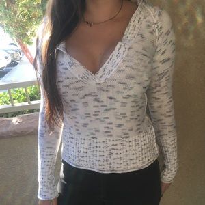 Roxy White Hooded Knit Sweater